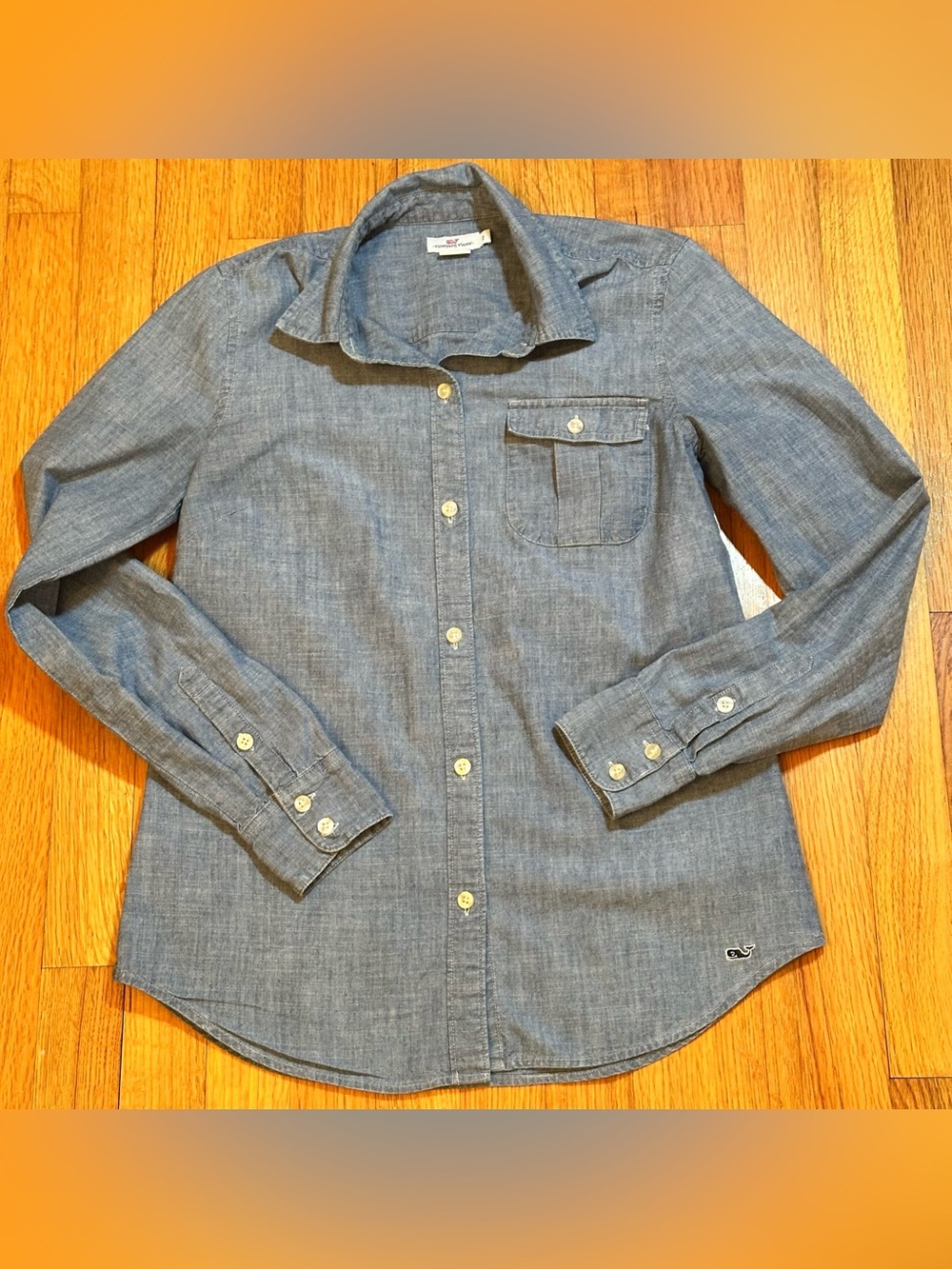 Vineyard Vines Womens Blue Button Down Shirt Blouse Size 2 (c3)